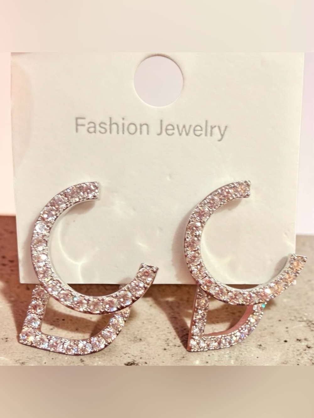 Fashion Jewelry Silver Crystal Hoop & Geometric Drop Earrings NEW